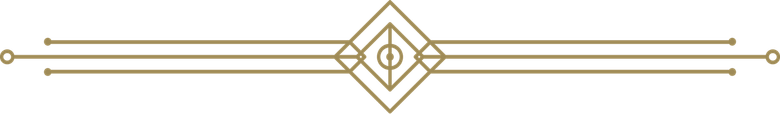 Gold Art Deco geometric divider with mirrored lines and diamond center on white background