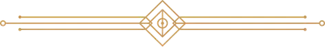 Gold Art Deco geometric divider with mirrored lines and diamond center on white background