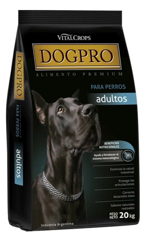 Una bolsa de comida para perros con una imagen de un perro en ella.