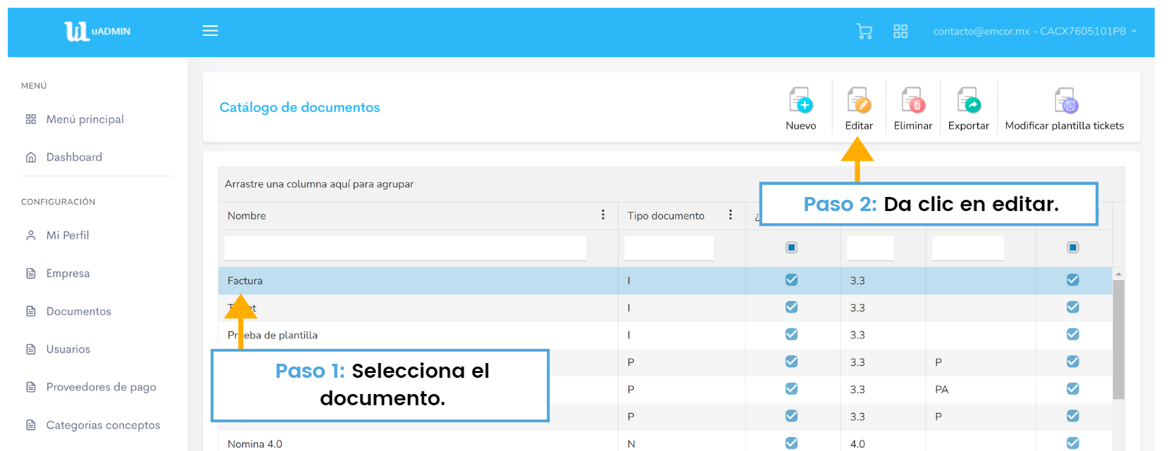 Una pantalla de computadora muestra una lista de números y un botón que dice paso 1