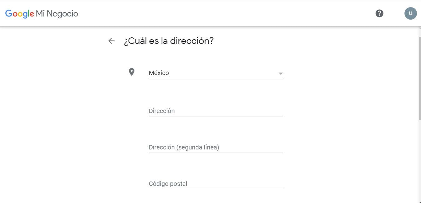 Una captura de pantalla de una página de Google My Business.