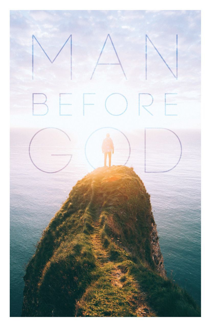 Book Cover - Man standing atop a cliff with text 