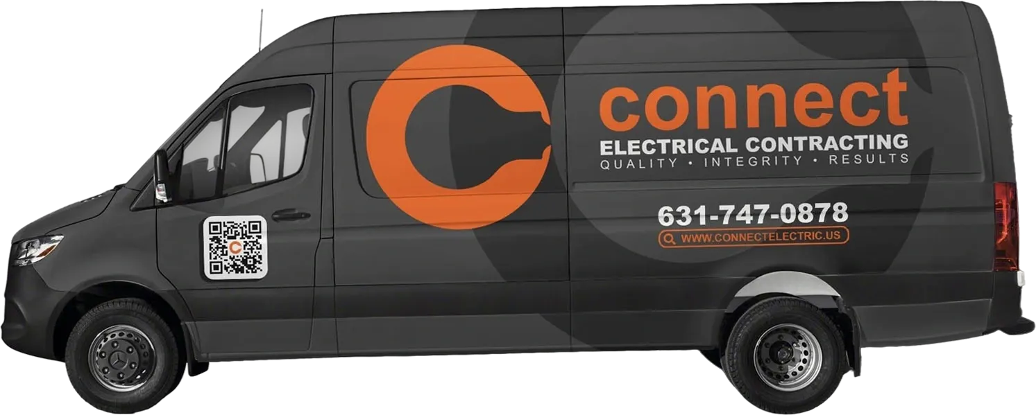 Black van with orange