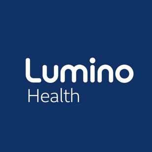 Lumino Health logo in white on a dark blue background