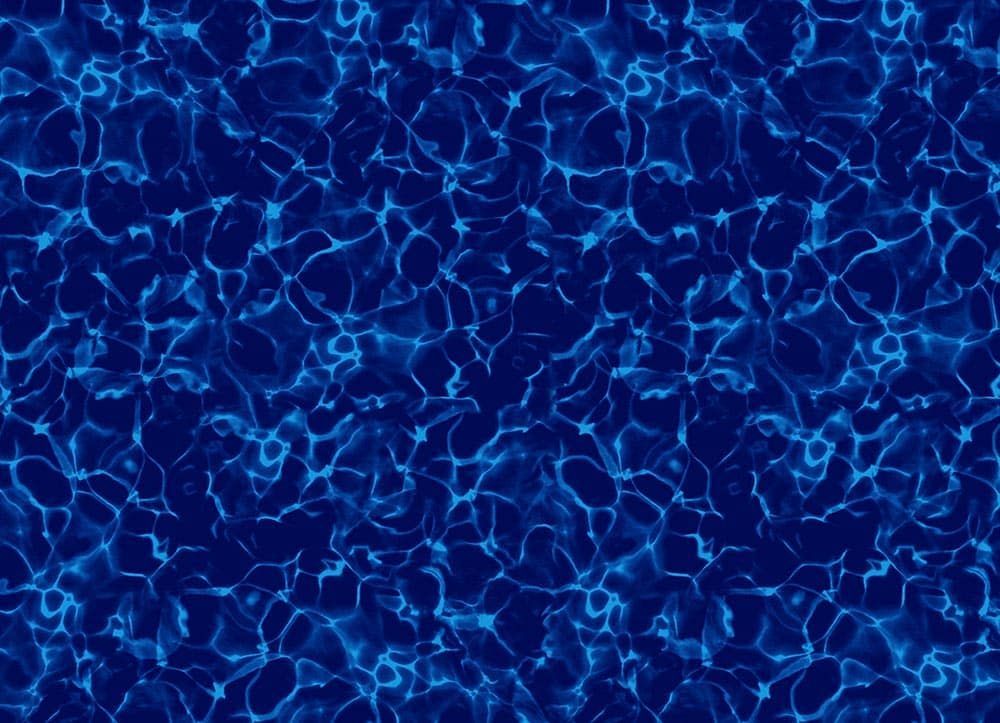 Blue water surface with light reflecting, creating a rippling effect.