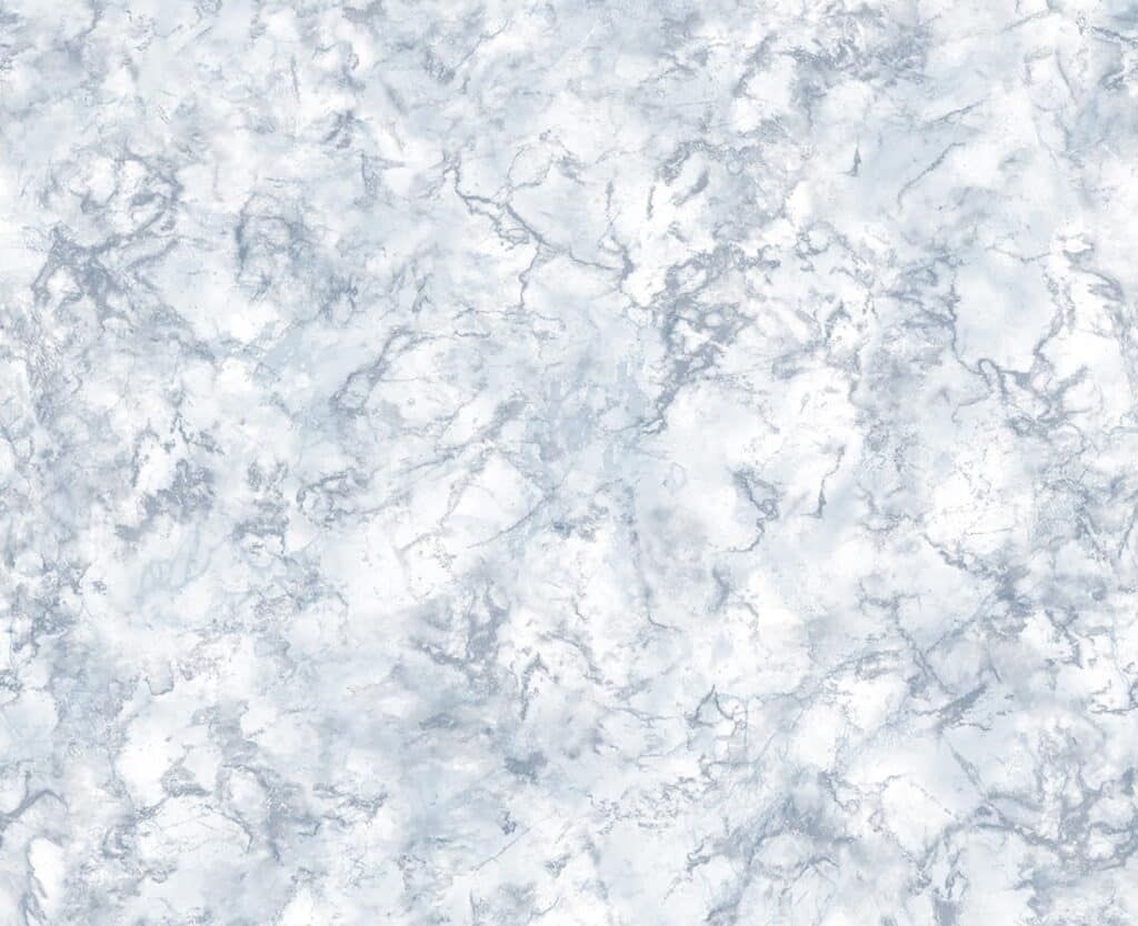 White and light blue marbled background with swirling patterns.