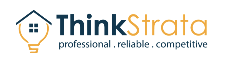 ThinkStrata logo: a lightbulb icon combined with a house roof shape, with the company name and tagline below.