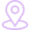 An outlined location pin