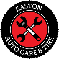 Easton Auto Care & Tire logo with crossed wrenches and paintbrush in a red circle