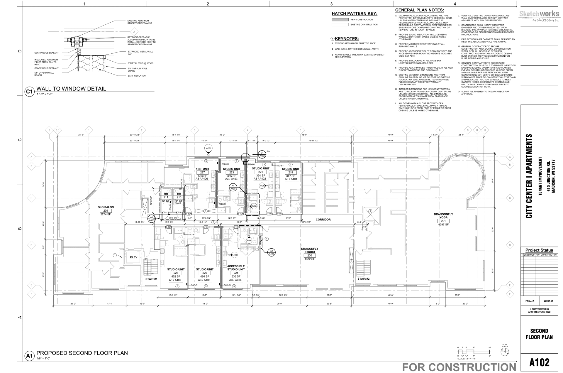 Architectural blueprint of a building floor plan, labeled 