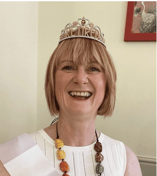 Smiling woman wearing a 