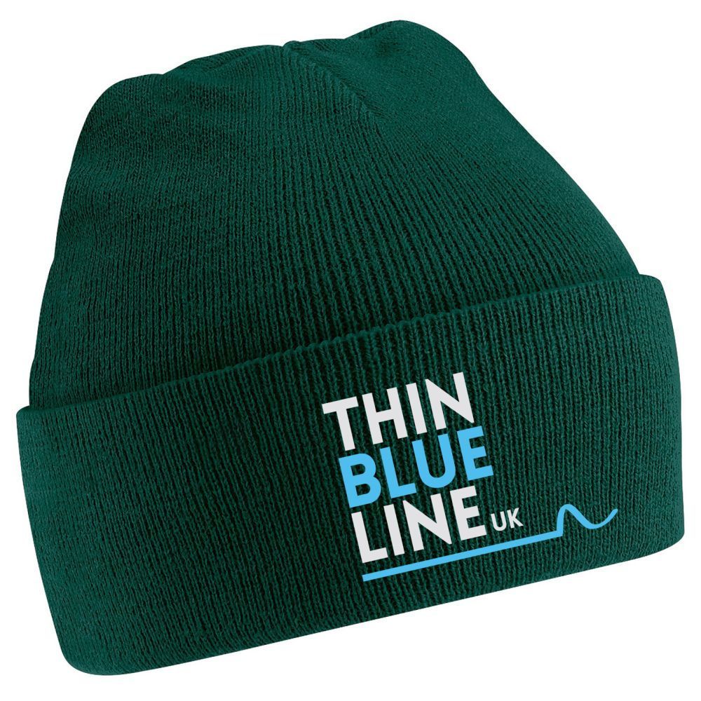 Green beanie with 