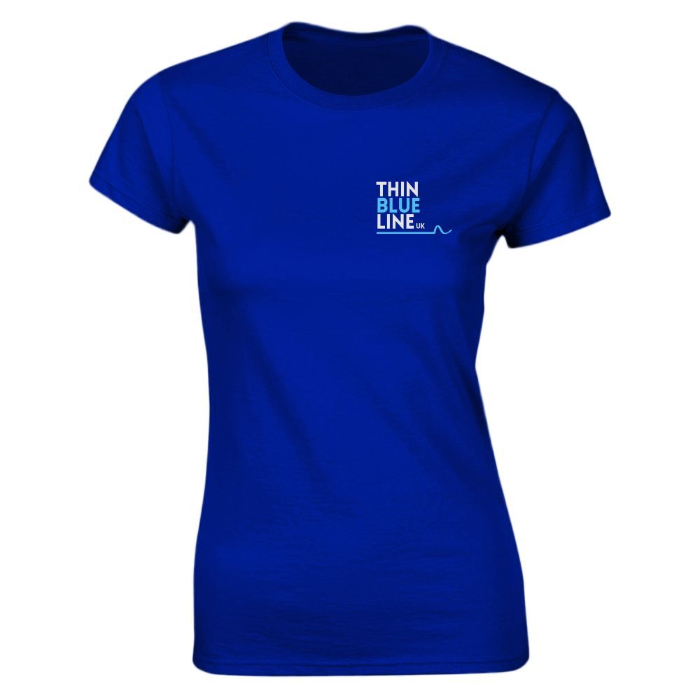 Royal blue t-shirt with the words 