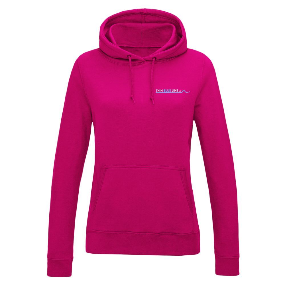 Maroon hooded sweatshirt with a small logo on the chest.