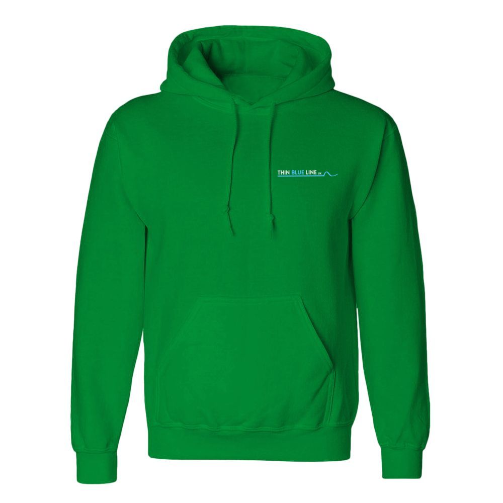 Purple hoodie with a small logo over the left breast pocket.