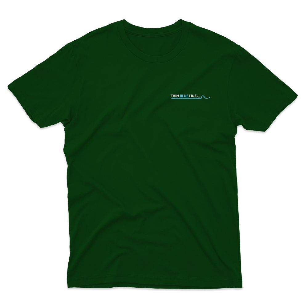 Brown t-shirt with a small, light-colored logo across the chest.