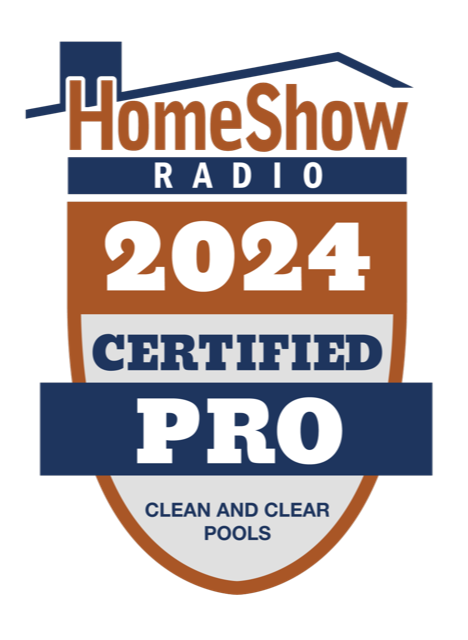 HomeShow Radio 2024 Certified Pro badge for Clean and Clear Pools.