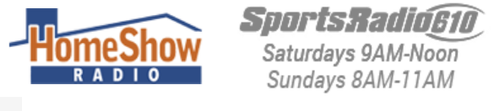 Logo for HomeShow Radio on SportsRadio 610, airing Saturdays 9AM-Noon and Sundays 8AM-11AM.
