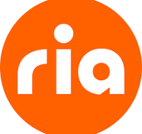 An orange circle with the word ria on it