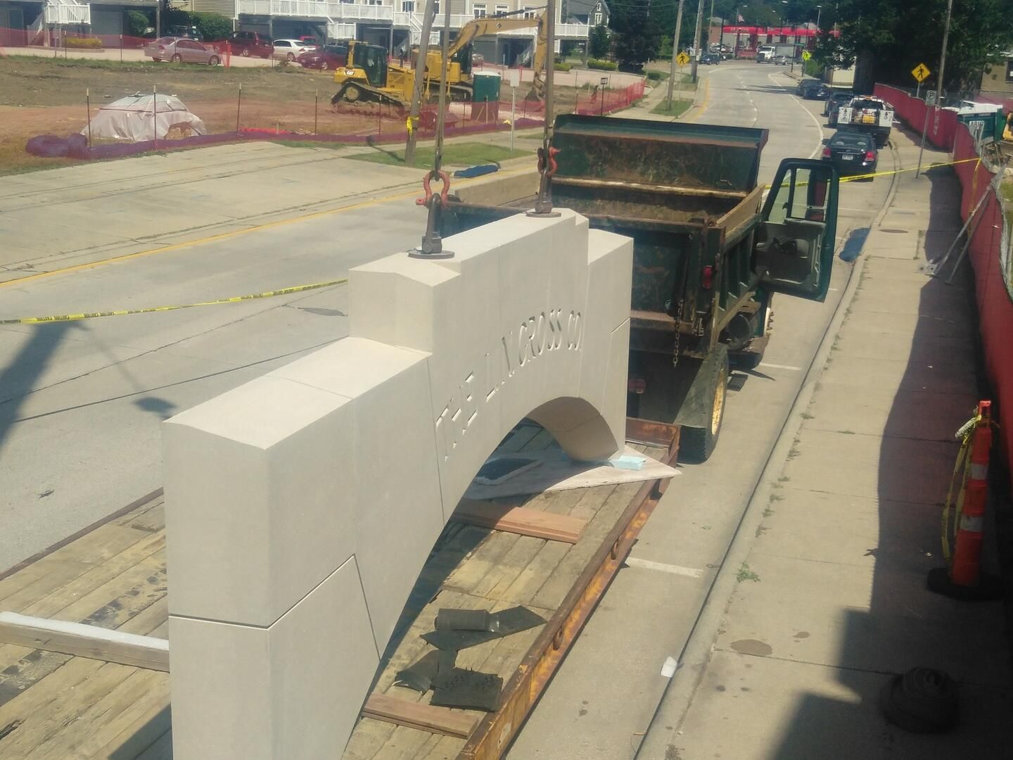 Unloading the Keystone for the L.N. Gross building in Kent