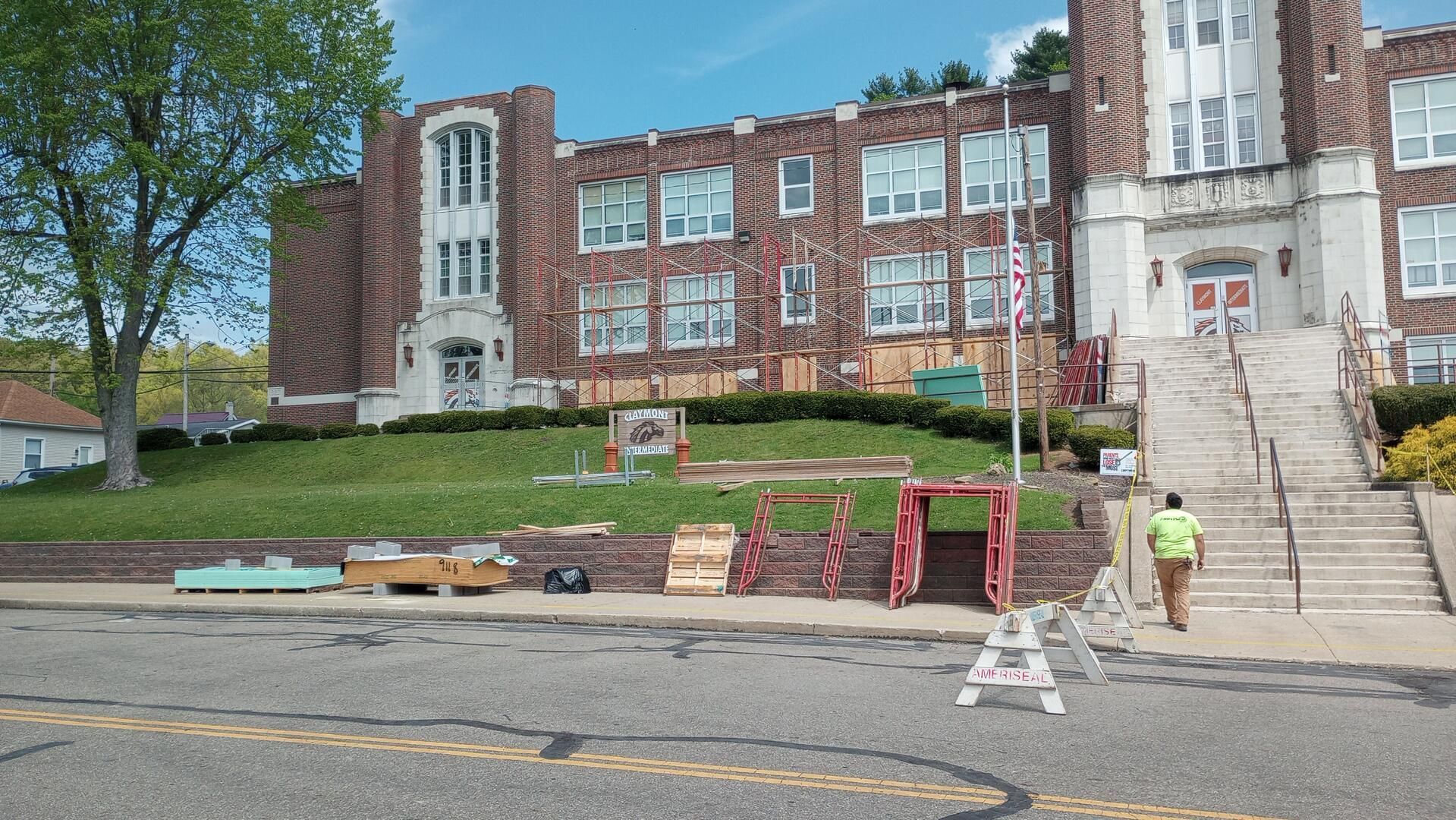 Claymont Intermediate school brick and stone restoration by Ameriseal