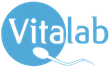 Logo Vitalic : Cercle bleu avec texte blanc, « Vitalic », et une icône de spermatozoïde.