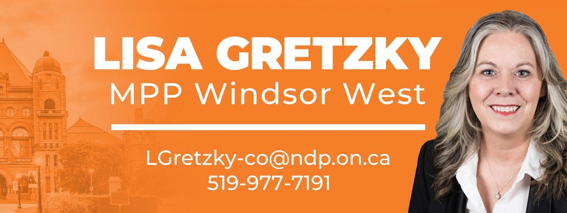 Lisa Gretzky MPP Windsor West Arena Rink Board with Boardview Advertising Inc.