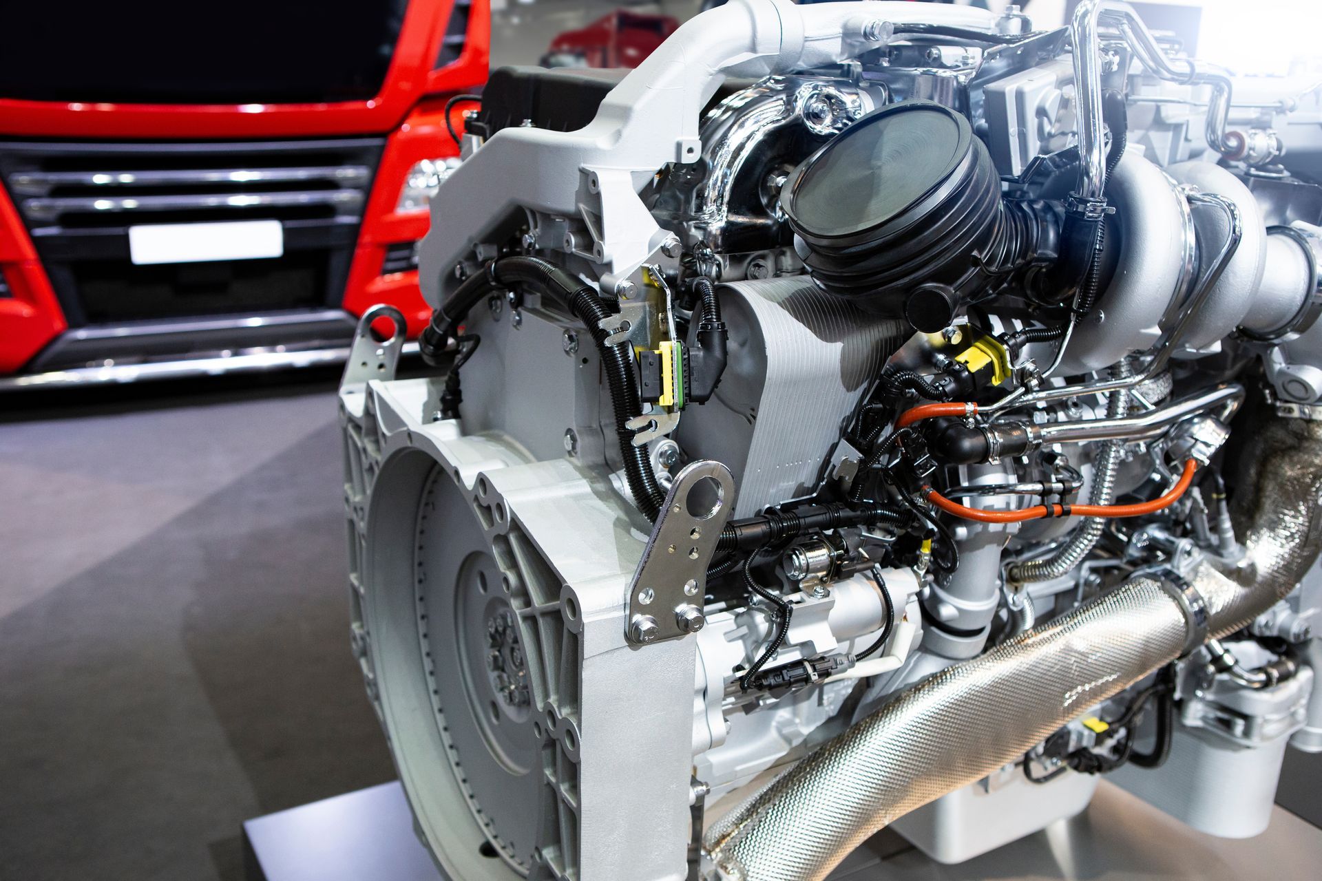 Truck Engine Close Up