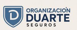 Logo of Organización Duarte Seguros: a blue shield with a white