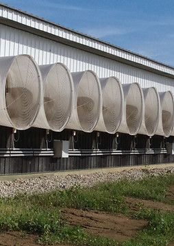 A Row of Large Pipes Are Hanging from The Side of A Building.
