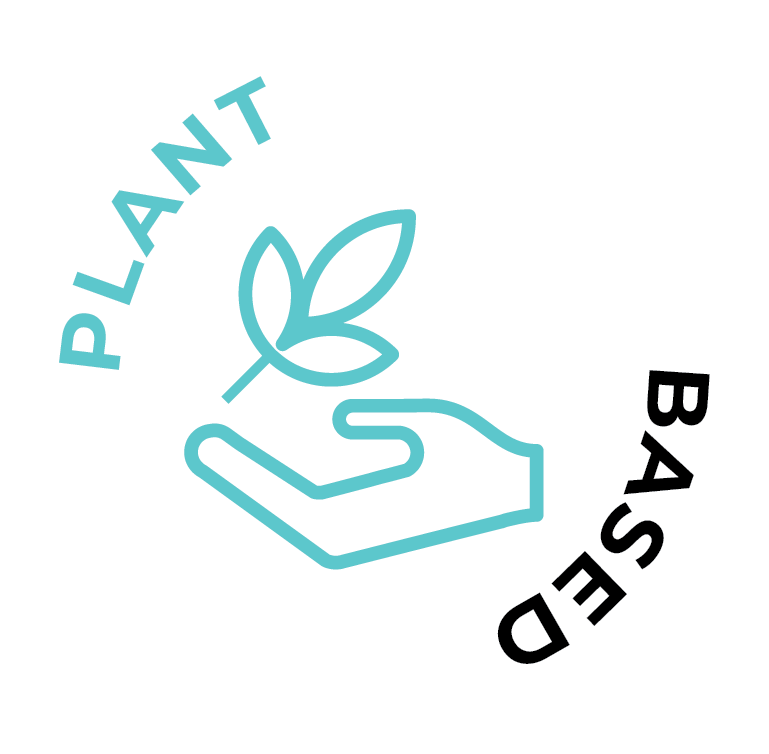 A plant based logo with a hand holding a plant.