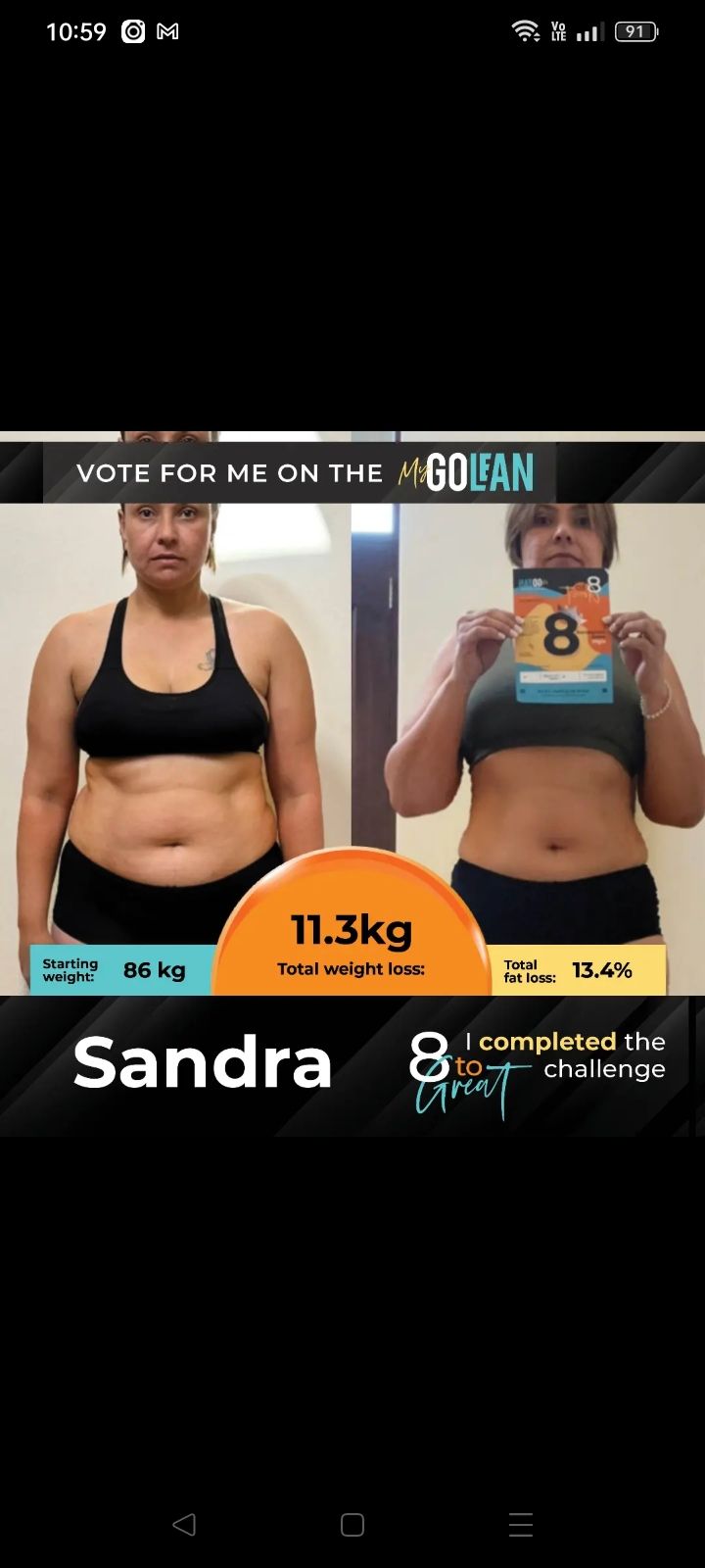 A picture of a woman before and after losing weight.