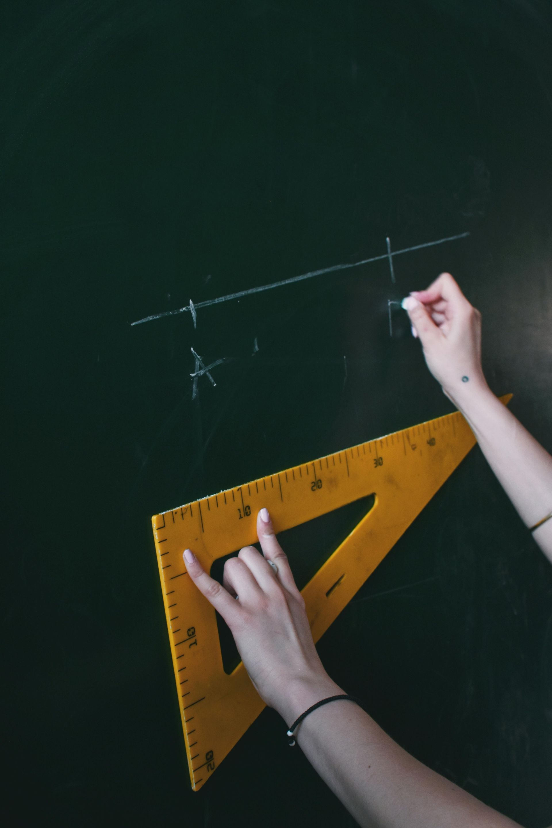 Writing on a blackboard