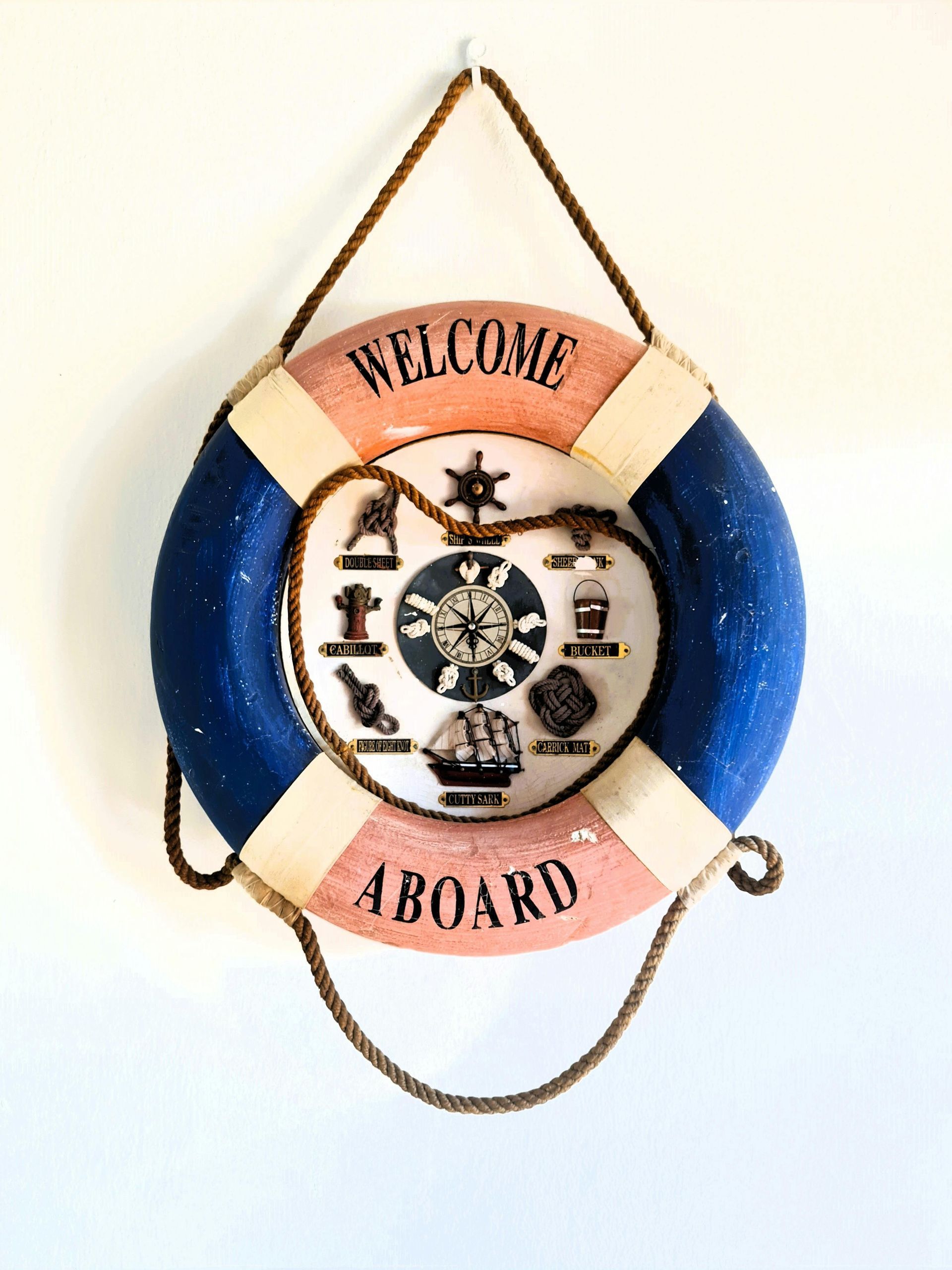 Nautical welcome aboard sign