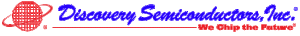 The logo for discovery semiconductors inc. is blurred