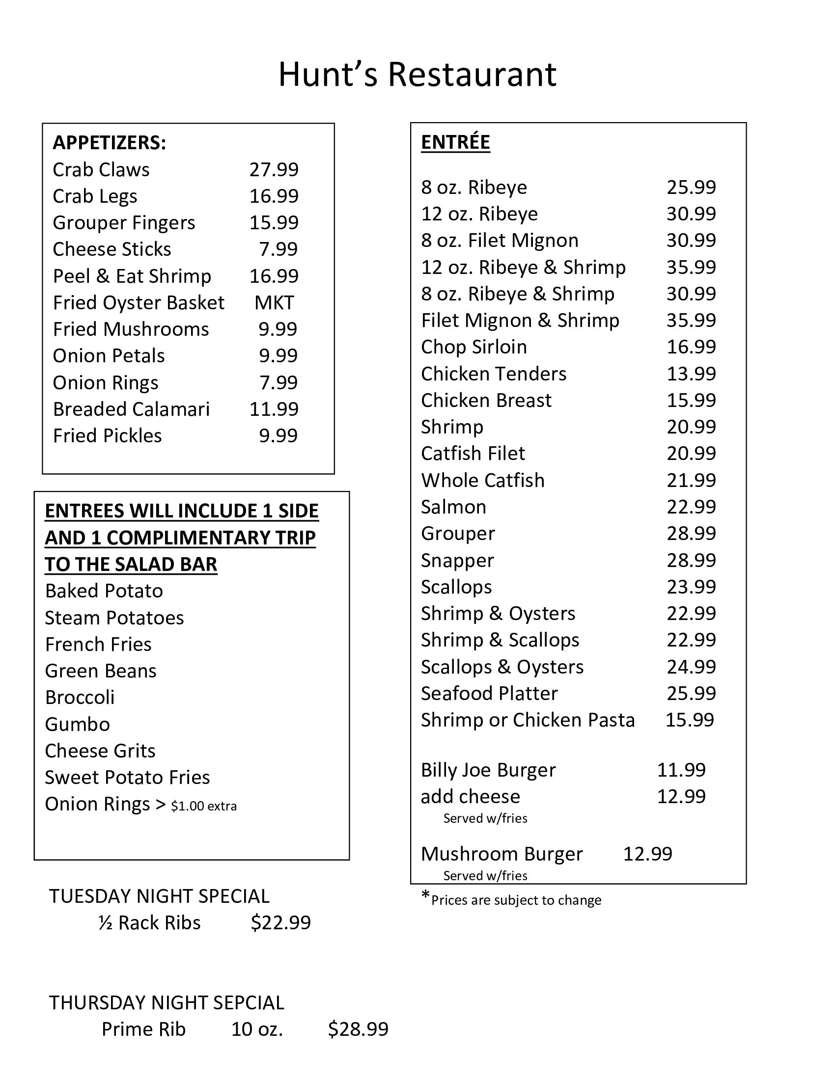 Hunt's Seafood Restaurant & Oyster Bar—Dothan, AL