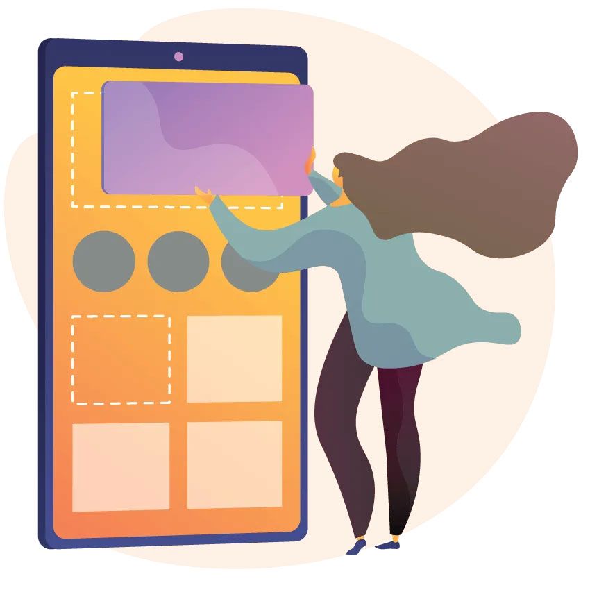 Women website designer using a tablet