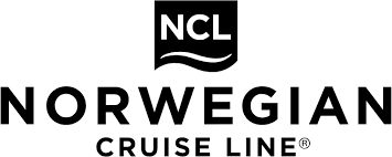 Norwegian Cruise Line logo in black and white with NCL emblem above the company name