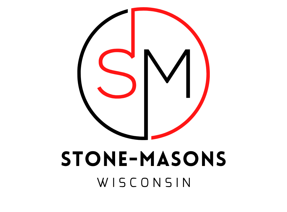 A logo for a company called stone masons in wisconsin.