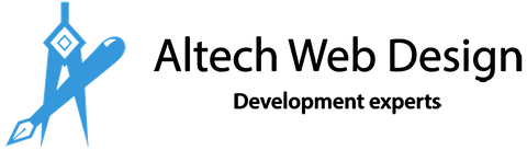 Un logotipo para expertos en desarrollo de diseño web de Altech.