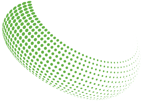 A green polka dot wave on a white background.