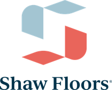 Shaw Floors logo with abstract blue and red geometric shapes above the company name