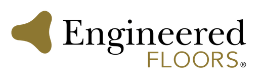 Engineered Floors logo with gold icon and black-and-gold text on a white background
