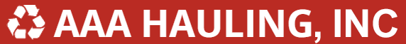 Aaa hauling inc logo on a red background