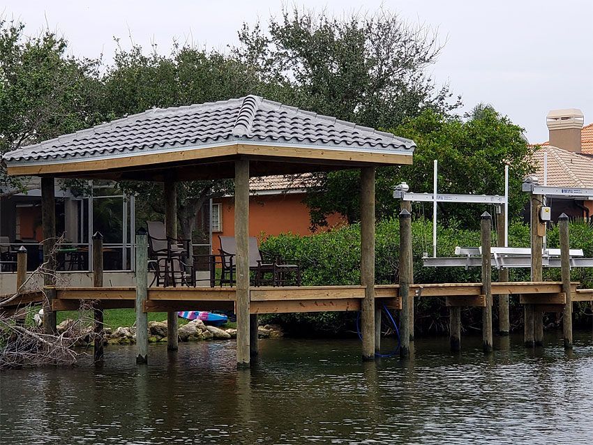 Small Dock With Roof — Cocoa Beach, FL — Darrell’s Docks