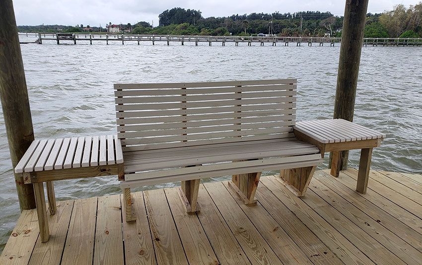 Wooden Bench Width Side Tables — Cocoa Beach, FL — Darrell’s Docks