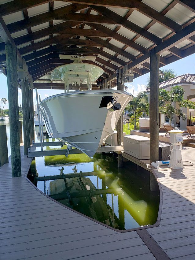 Boat Placed On Boat-lift — Cocoa Beach, FL — Darrell’s Docks