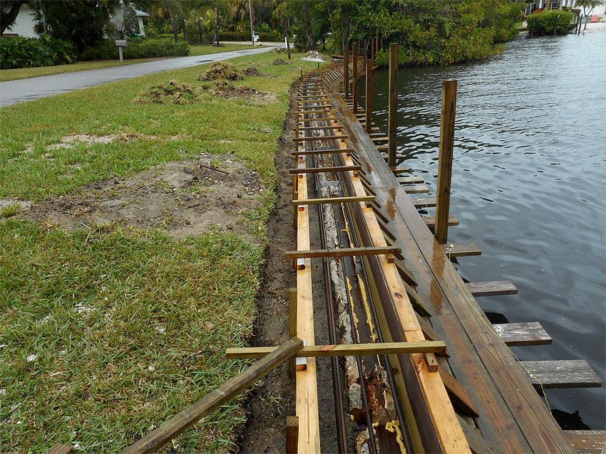 Seawall Under Construction — Cocoa Beach, FL — Darrell’s Docks