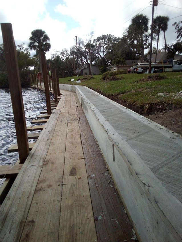 Vinyl & Wooden Seawall — Cocoa Beach, FL — Darrell’s Docks