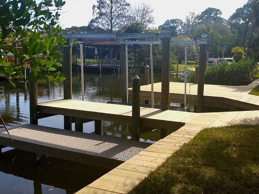 Boat Lift Near Dock — Cocoa Beach, FL — Darrell’s Docks